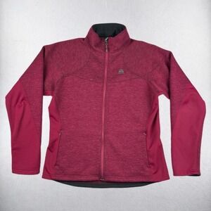 Nike ACG Fleece Jacket Mens Large Burgundy Full Zip Wool Blend Outdoor Layer